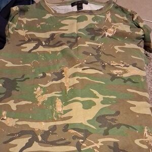 J. Crew Green and Gold Short Sleeve Tee